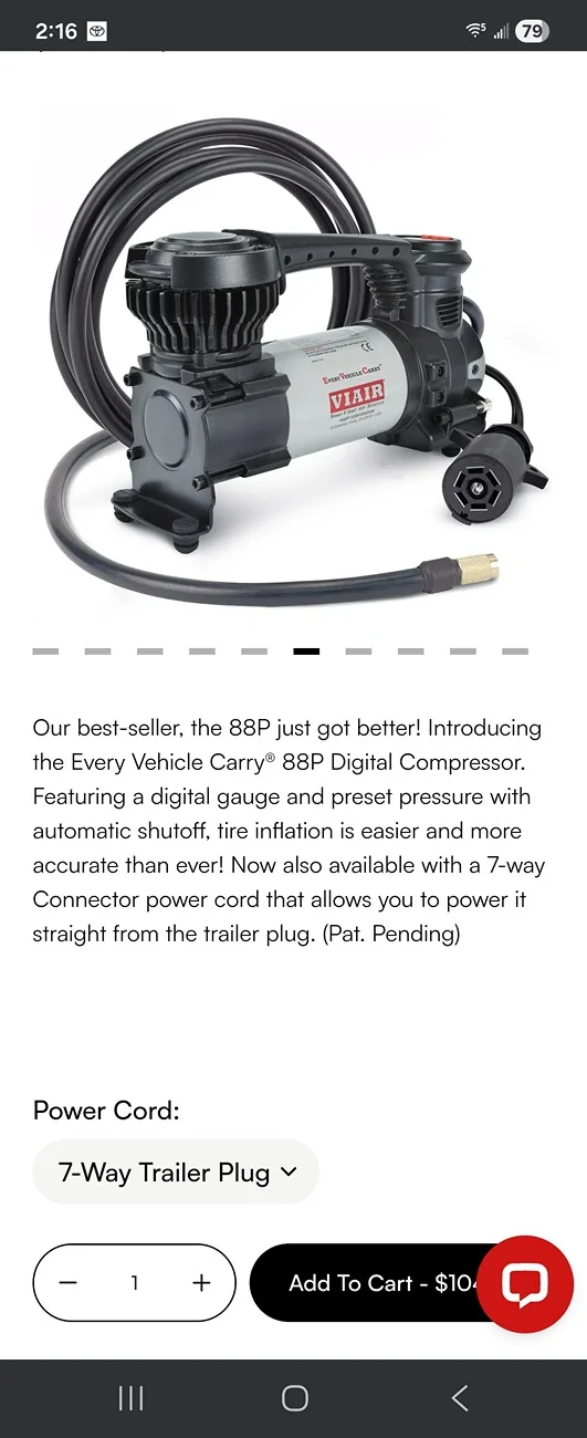 2025 4runner 6th gen Any suggestions on how and where I can mount this air compressor? Screenshot_20251213_141603_Chrom