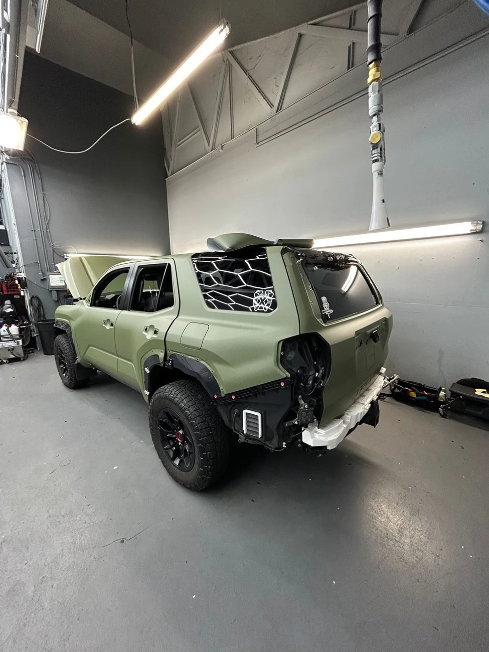 2025 4runner 6th gen Frank the Tank TRD Pro build - RCI rock sliders, NYTOP recovery points, roof rails removed, Matte Military Green wrap 26176-29d5d1c86471524d2111f0f6746fad55