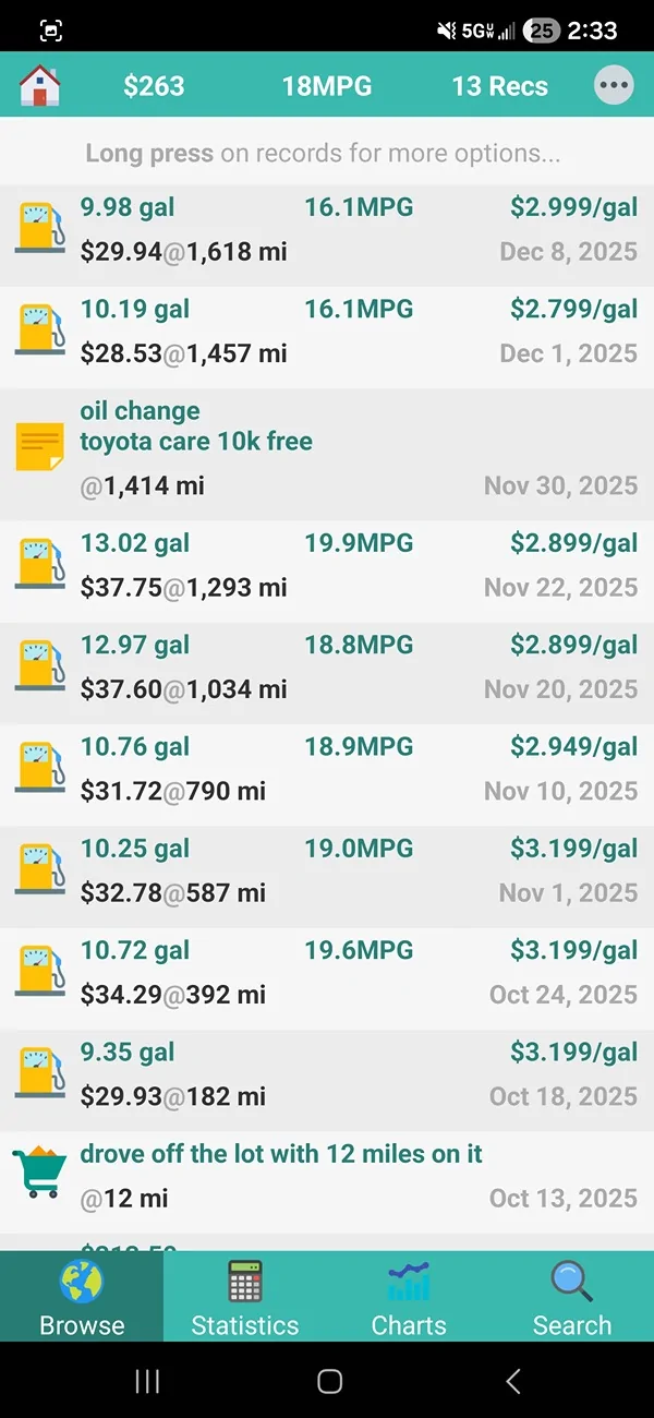 2025 4runner 6th gen Getting Poor Gas Mileage Screenshot_20251215_143341