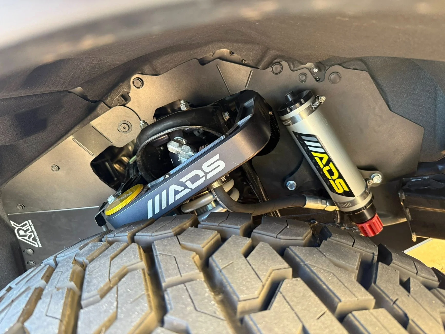 2025 4runner 6th gen Ark Splash Guards, crash bracket delete kit, ADS Suspension (Stage 3), 35's (Open Country R/T 35x12.5R17), Icon Alloy wheels Ark Splash Guards, crash bracket delete kit, ADS Suspension (Stage 3), 35's (Open Country R:T