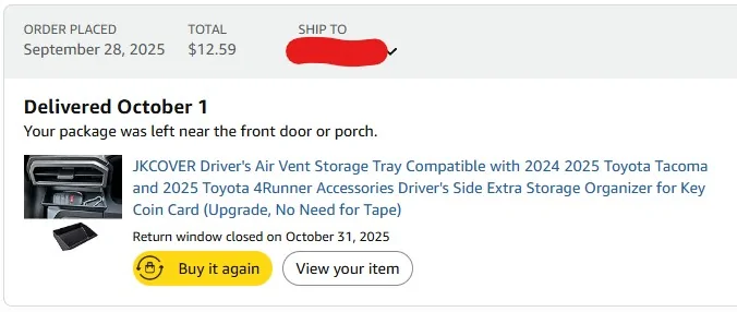 2025 4runner 6th gen New Trinkets Dash storag