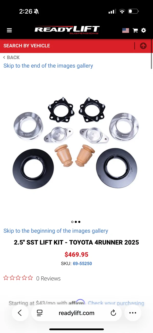 2025 4runner 6th gen Westcott vs ReadyLift lift kits IMG_6863