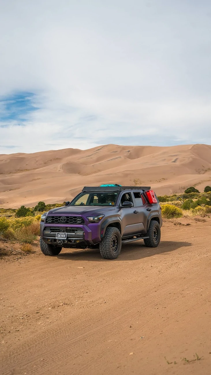 2025 4runner 6th gen Matte purple wrap, 285/70R17 Wildpeak AT4W + 17x8.5 Nomad Convoy Wheels +0 Offset, Prinsu roof rack & ladder 600205530_1952997078592439_5876952387124619580_n