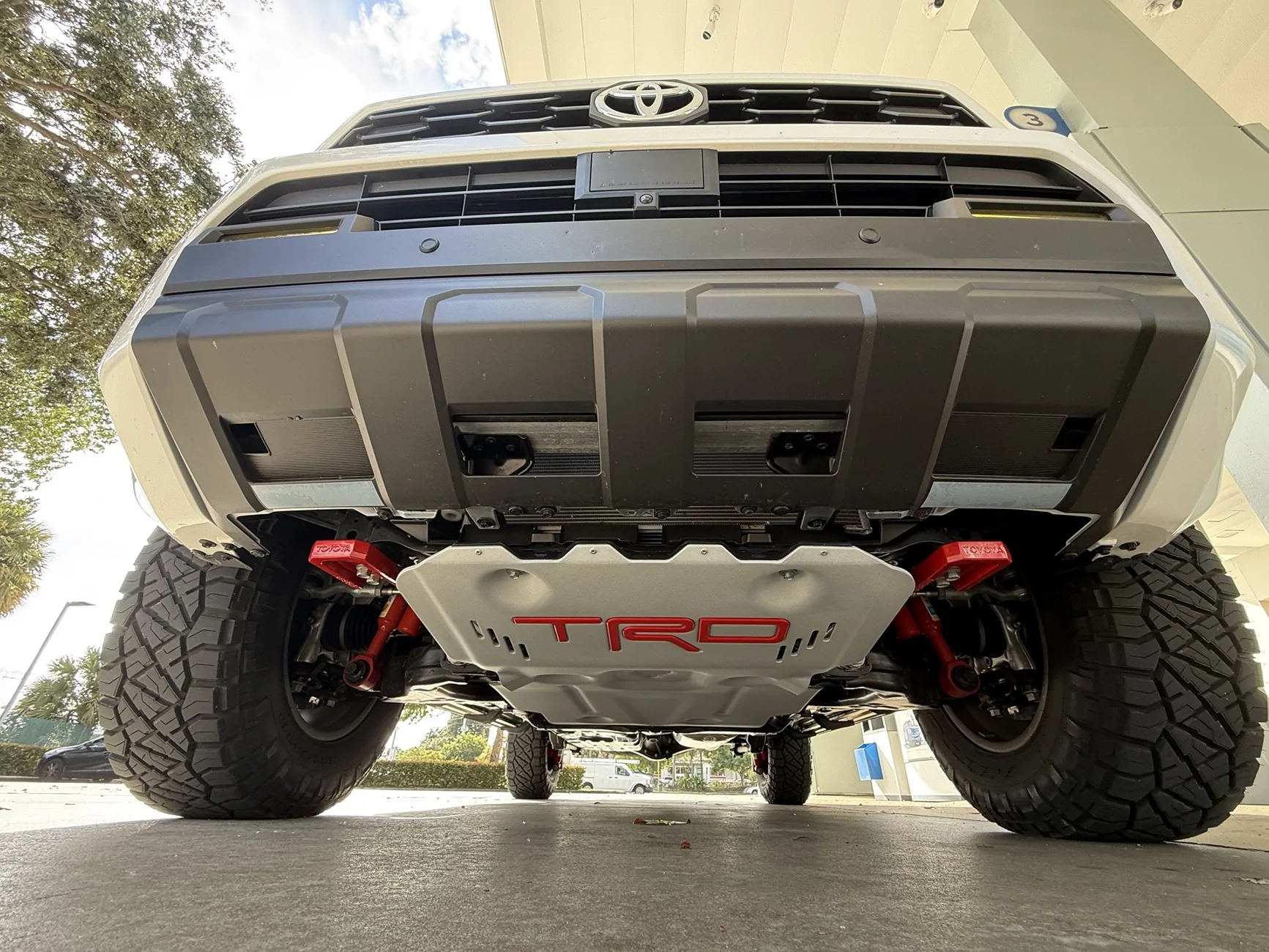2025 4runner 6th gen TRD Skid Plate and Toyota Red Tow Hooks installed IMG_3146
