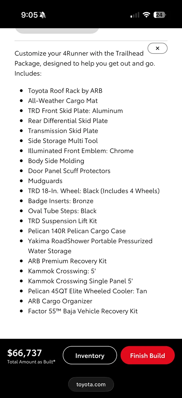 2025 4runner 6th gen Evidence of OEM TRD Lift Kit coming soon? Trailhead Package IMG_3580