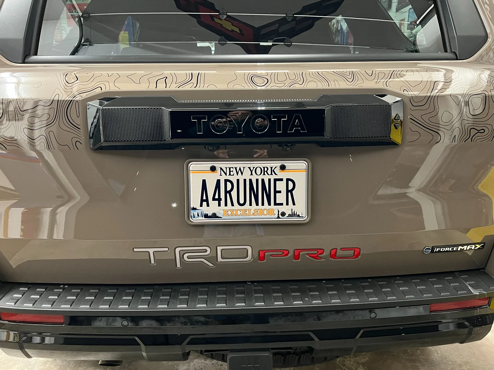 2025 4runner 6th gen Color matched (painted) license plate frame to Mudbath color IMG_1612