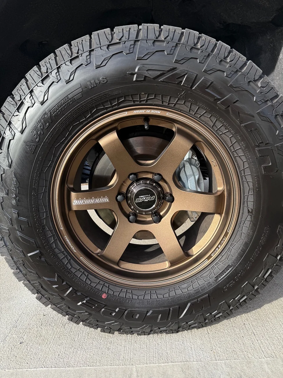 2025 4runner 6th gen For Sale: Bronze Volk TE37sb 18x8.5 +22 Falken Wildpeak A/T4W LT285/70R-18. $5,000 IMG_1995