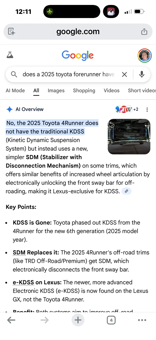 2025 4runner 6th gen Dr. KDSS TrackBar Correction kit installed IMG_6720