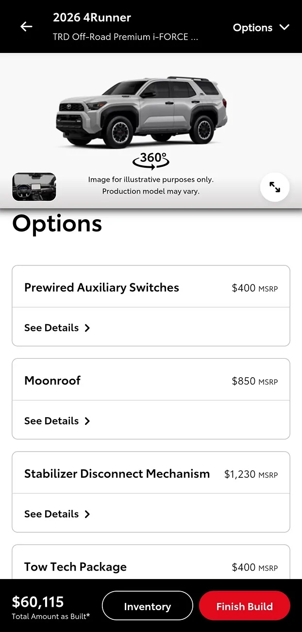 2025 4runner 6th gen Changes to the 2026 4Runner vs. the 2025 (standard trailer brake controller, sound dampening (hood & engine bay), interior door panel filler/rubber 1000005956