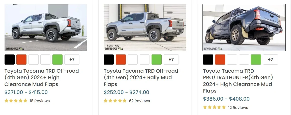 2025 4runner 6th gen Rokblokz Mud Flaps Installed on Trailhunter RokBlokz