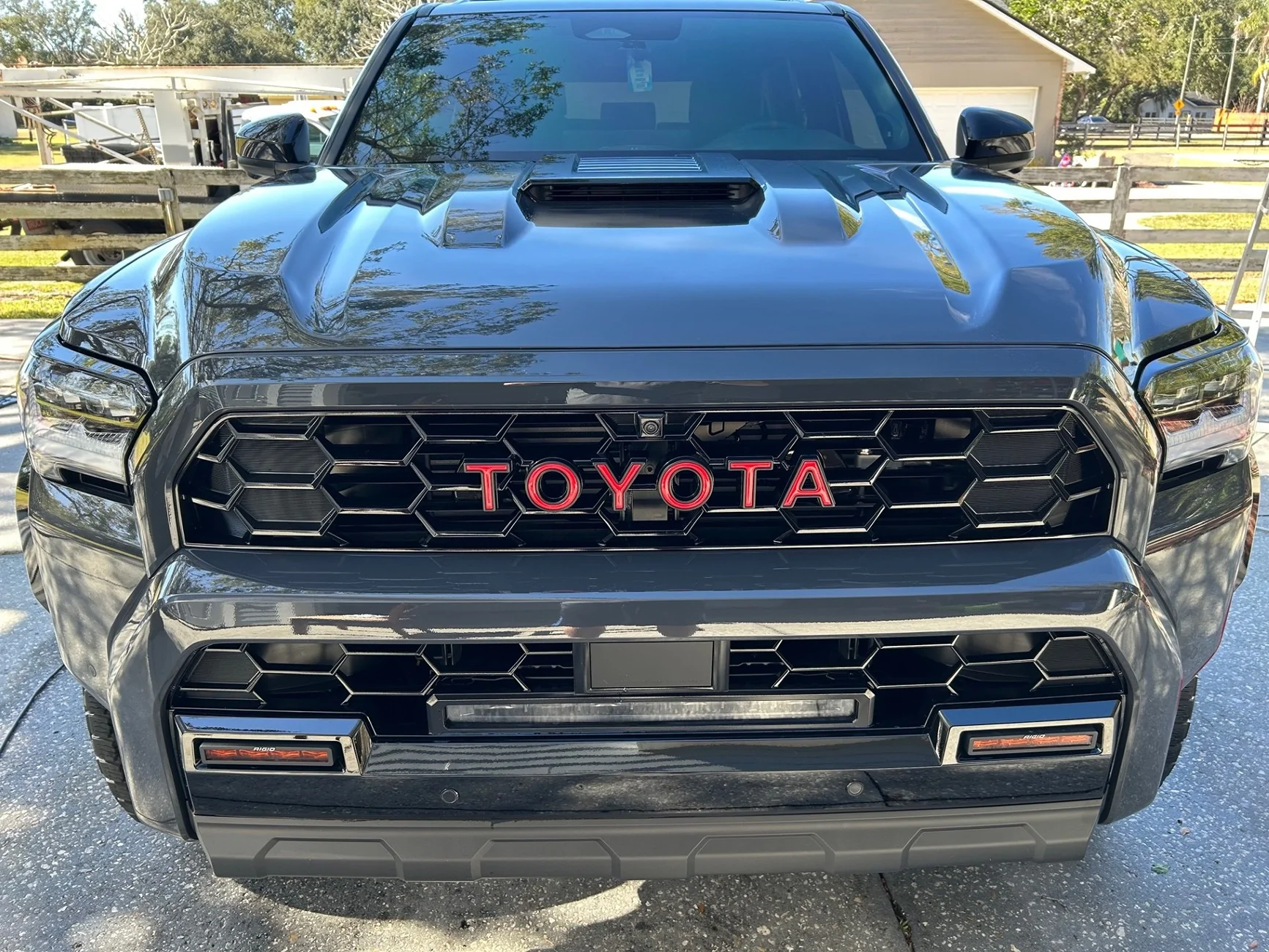 2025 4runner 6th gen Added some color to my TRD Pro: red letters overlays New Front Grill 2
