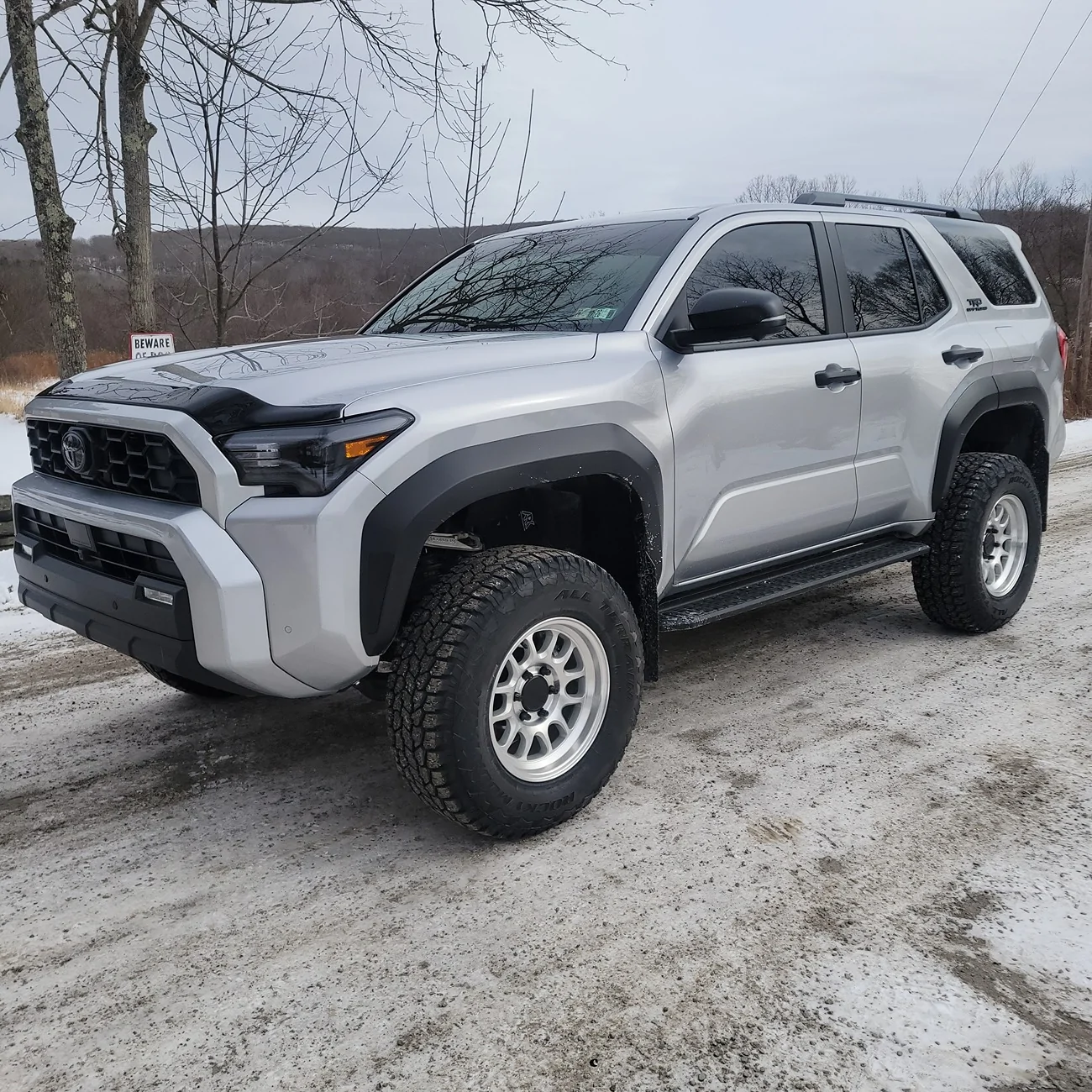 2025 4runner 6th gen Iron Man 3" lift kit, Raceline 958mc 17x8.5 +0 offset, 285/70/17, ARK mudflaps and crash bracket delete 20260120_122825(1)