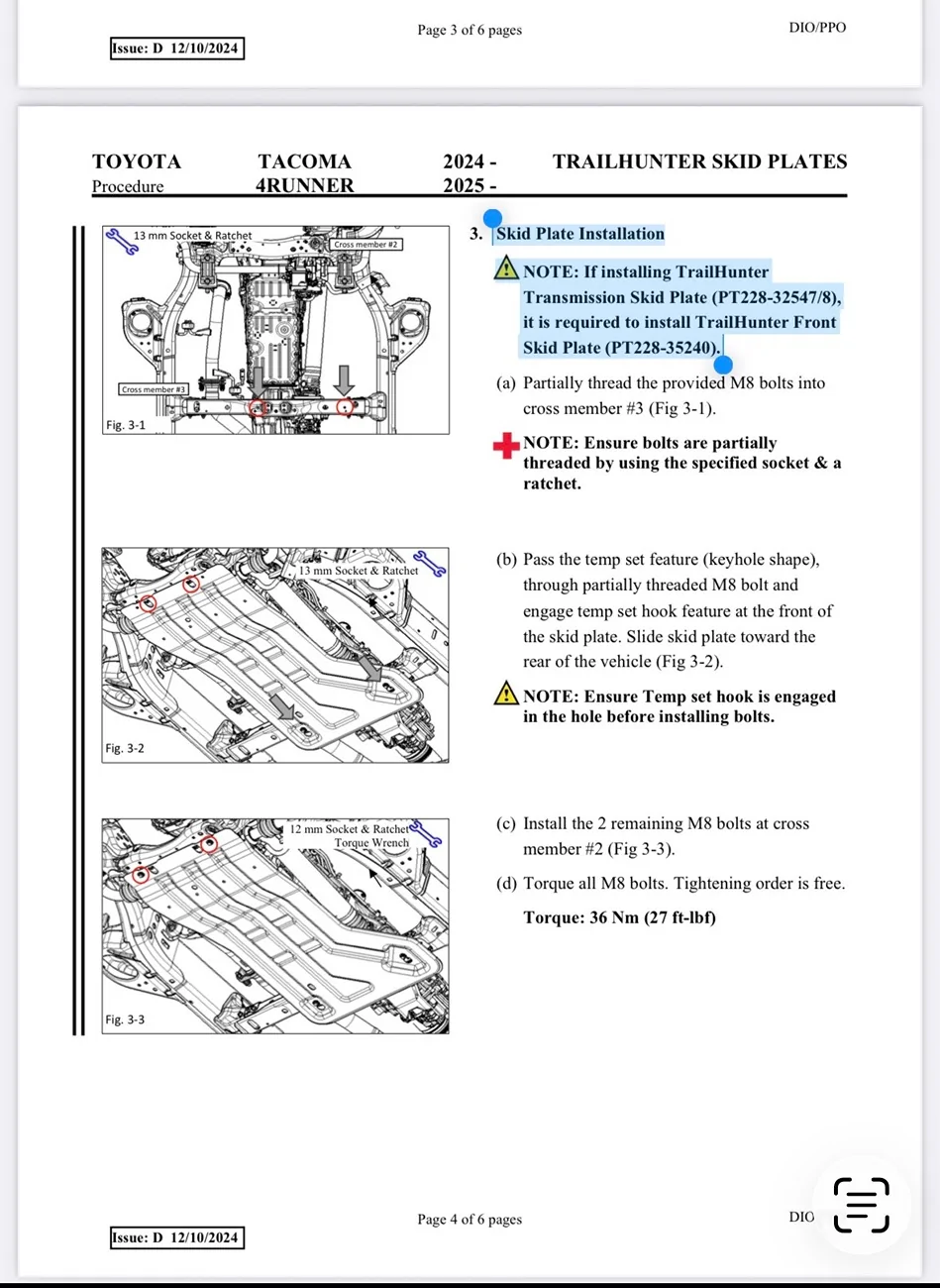 2025 4runner 6th gen Transmission & transfer case skids compatible with TRD skid plate? IMG_4580