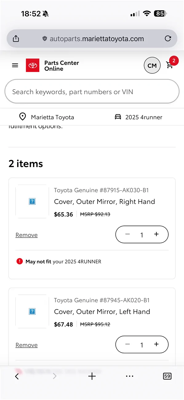 2025 4runner 6th gen Underground mirror caps for 2025 4Runner SR5 IMG_5979