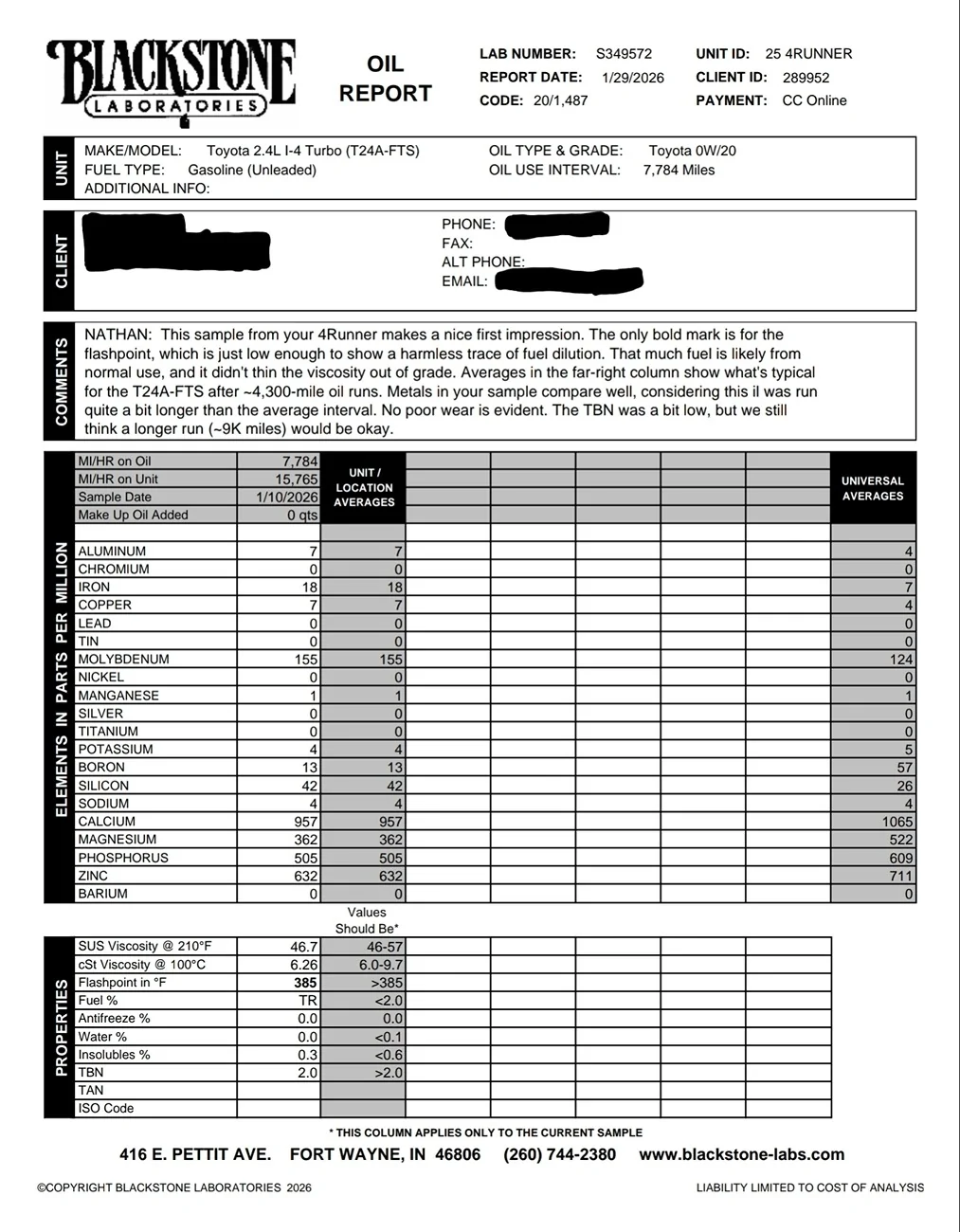 2025 4runner 6th gen Blackstone Labs Oil Report After Second Oil Change at ~15,000 Miles (Gas Non-Hybrid Engine) Screenshot_20260129_171102_Driv