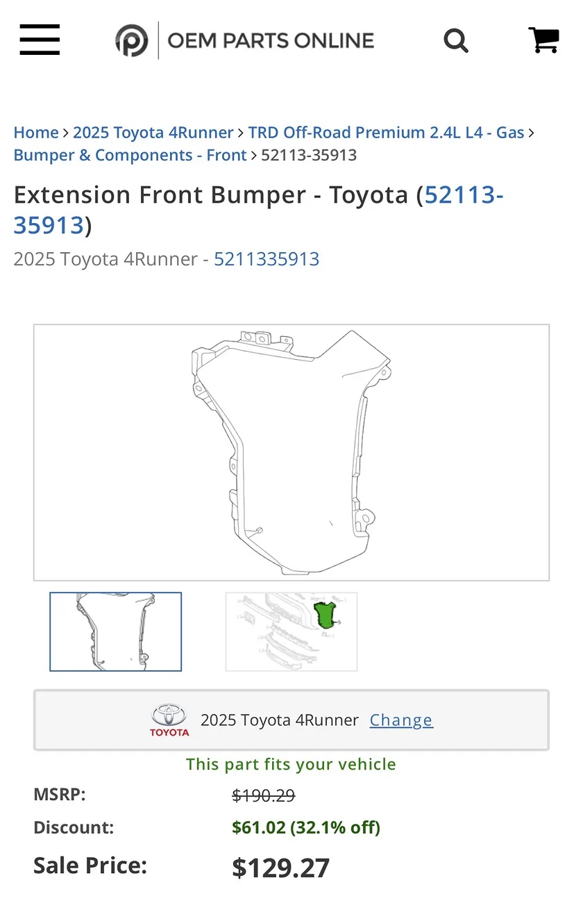 2025 4runner 6th gen First snow day for the ORP. Minor incident. IMG_7232
