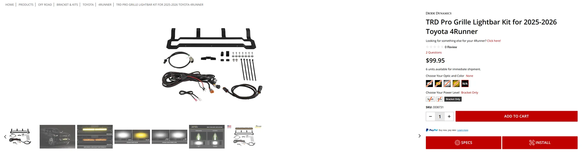 2025 4runner 6th gen SS6 LED Fog Light Kit | Diode Dynamics FireShot Capture 2689 - TRD Pro Grille Light Bar Kit for 2025+ Toyota 4Runner_ - [www.diodedy