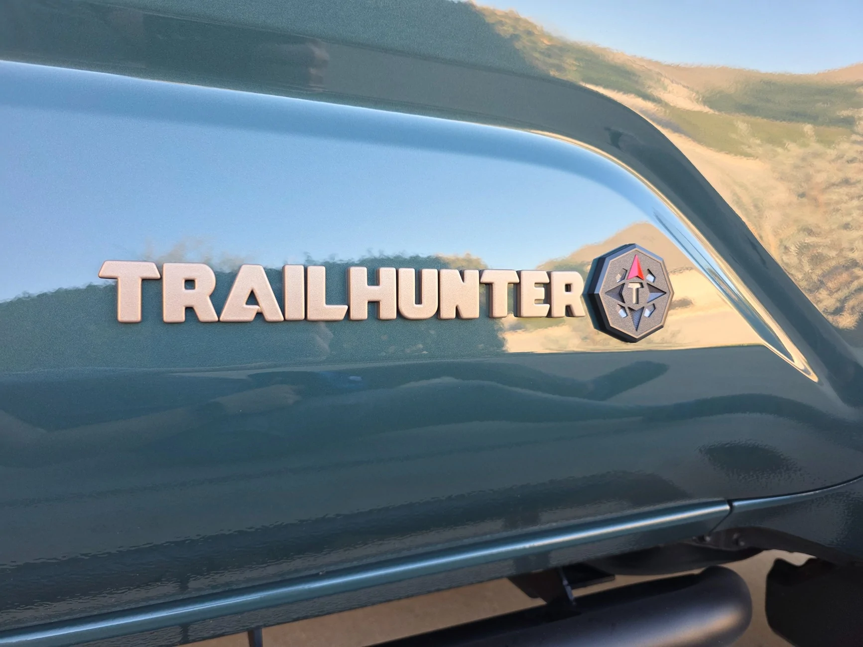 2025 4runner 6th gen OEM Trailhunter Bronze Badge Overlays - Partially Installed (on Hood and Lift Gate) 20260205_161053