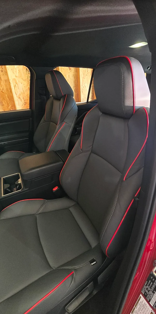 2025 4runner 6th gen Katzkin Leather Seats (Charcoal w/ Red Piping) installed in Supersonic Red 4Runner 1770651235037-oo