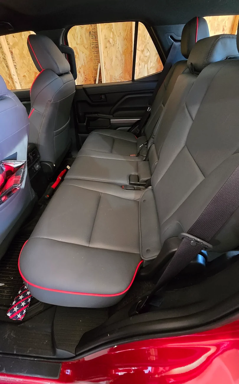 2025 4runner 6th gen Katzkin Leather Seats (Charcoal w/ Red Piping) installed in Supersonic Red 4Runner 1770651290801-86