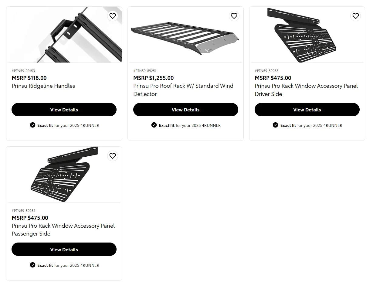 2025 4runner 6th gen Toyota OEM Parts sale 15% off until 2/16/26 (Presidents Day Sale) 1770670236740-xd