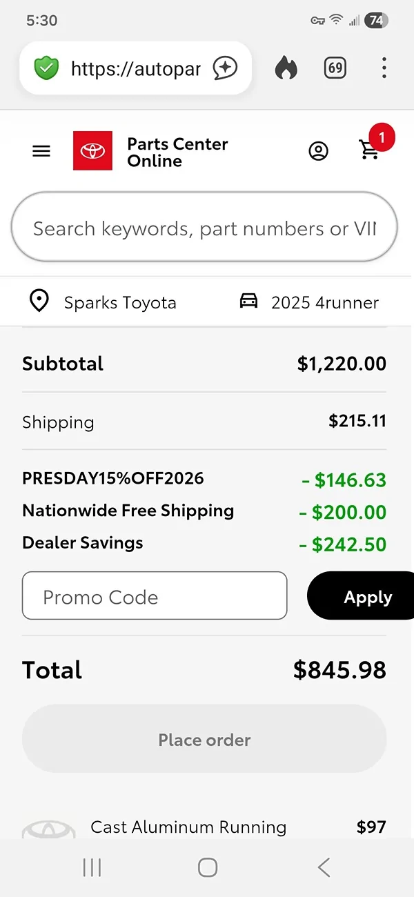 2025 4runner 6th gen OEM TRD black cast aluminum running boards installed on TRD Pro Screenshot_20260210_173005_DuckDuckGo