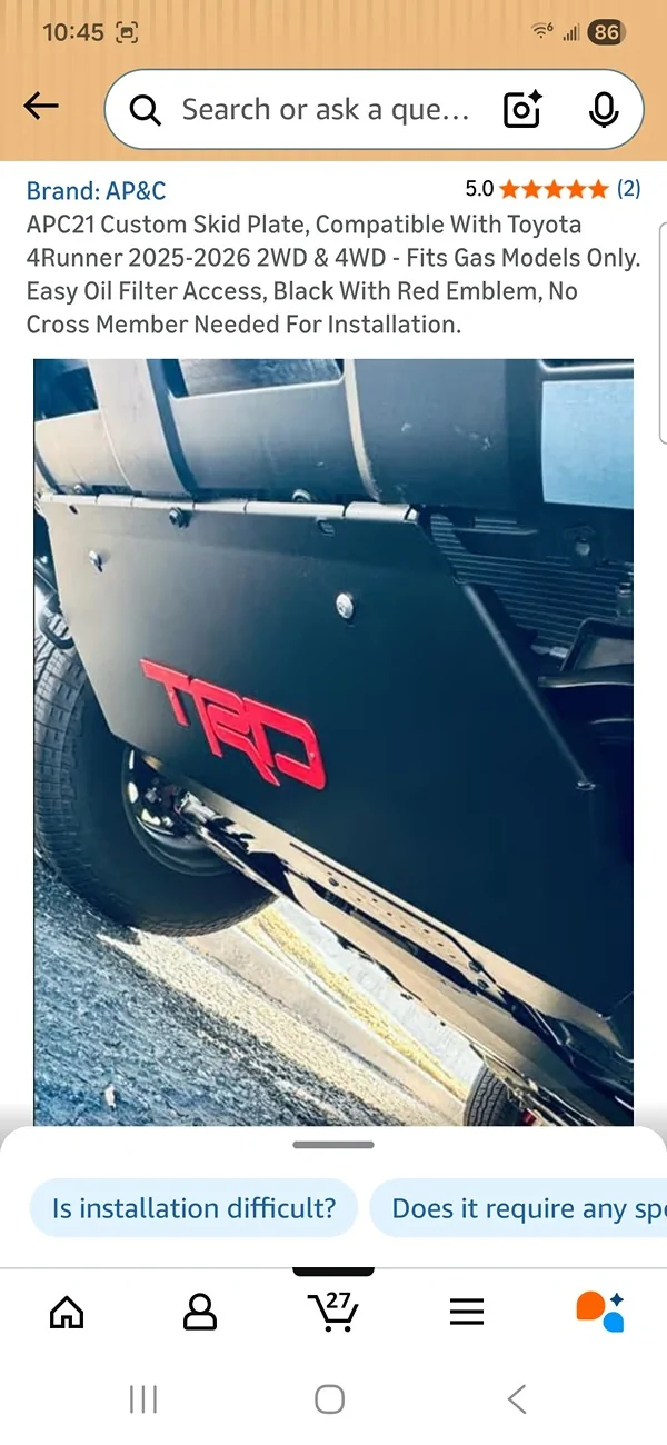 2025 4runner 6th gen Front skidplate replacement Screenshot_20260212_224532_Amazon Shopping