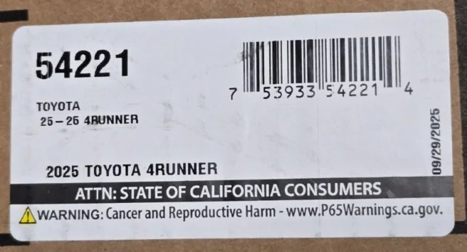 2025 4runner 6th gen Husky X-act Contour Floor Mats Liners installed 2026 ORP (non-hybrid) Husky 02