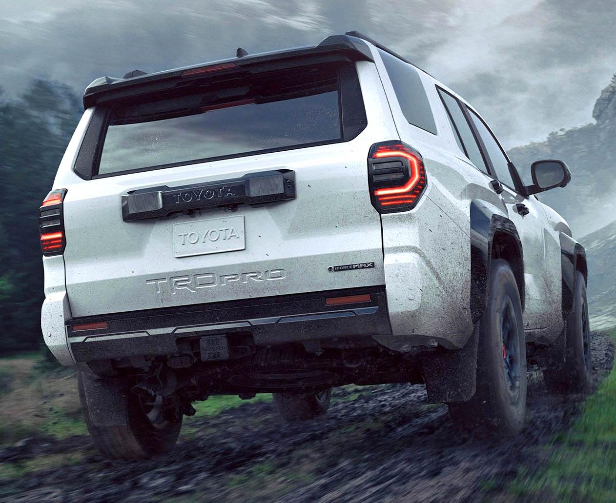 2025 4runner 6th gen White 2025 4Runner TRD PRO first look 🤩 white 2025 4runner trd pro rear (1)