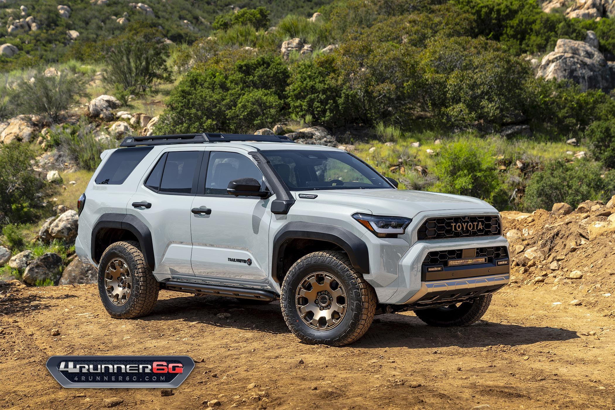 2025 4runner 6th gen Fun colors for 2025 4Runner TRD PRO, Trailhunter, Platinum Trims -- previews & slideshow Trailhunter-Wind-Chill-Pearl-Front