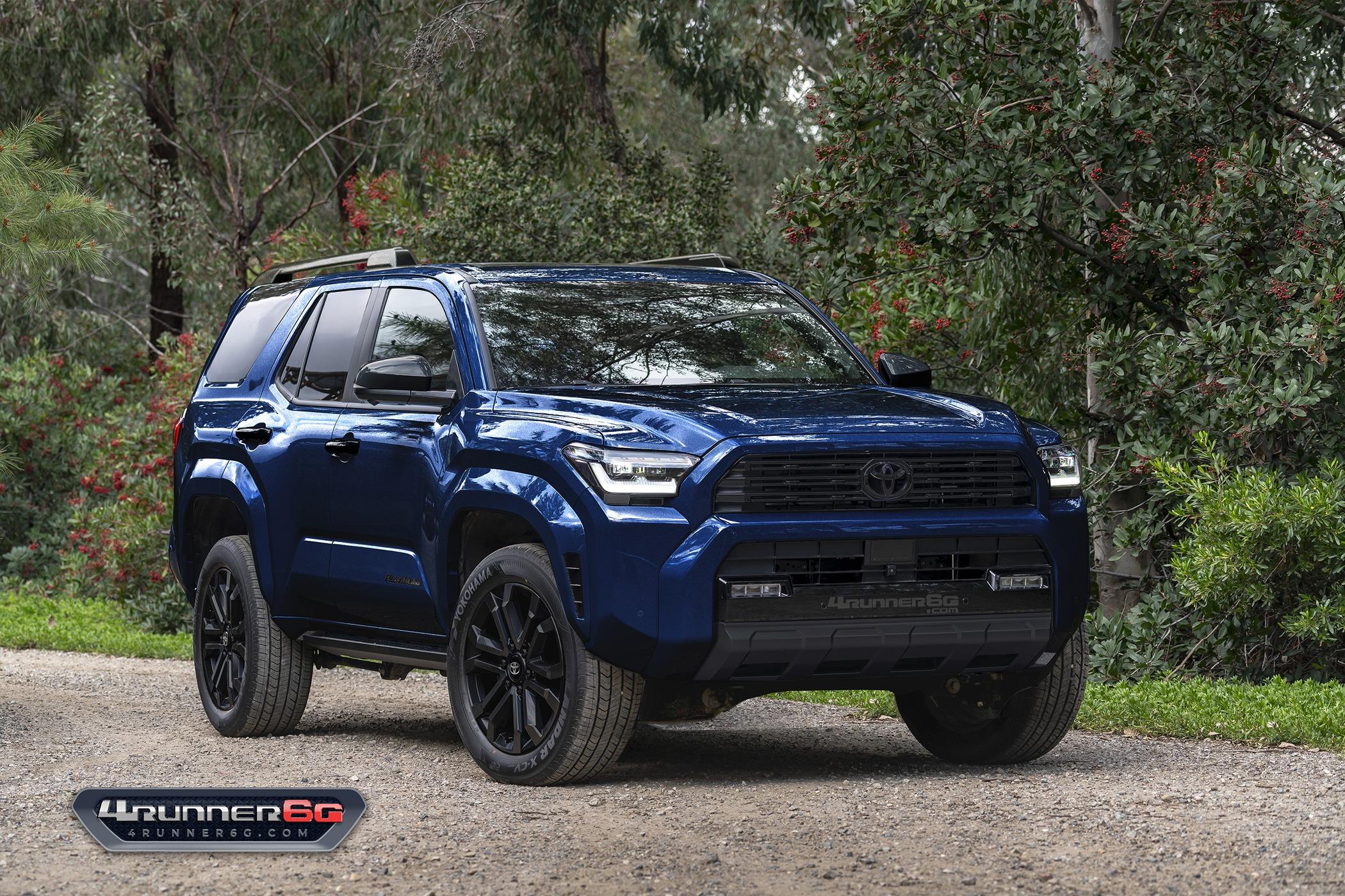 2025 4runner 6th gen Fun colors for 2025 4Runner TRD PRO, Trailhunter, Platinum Trims -- previews & slideshow Platinum-Dark-Blue-Mica-Front 