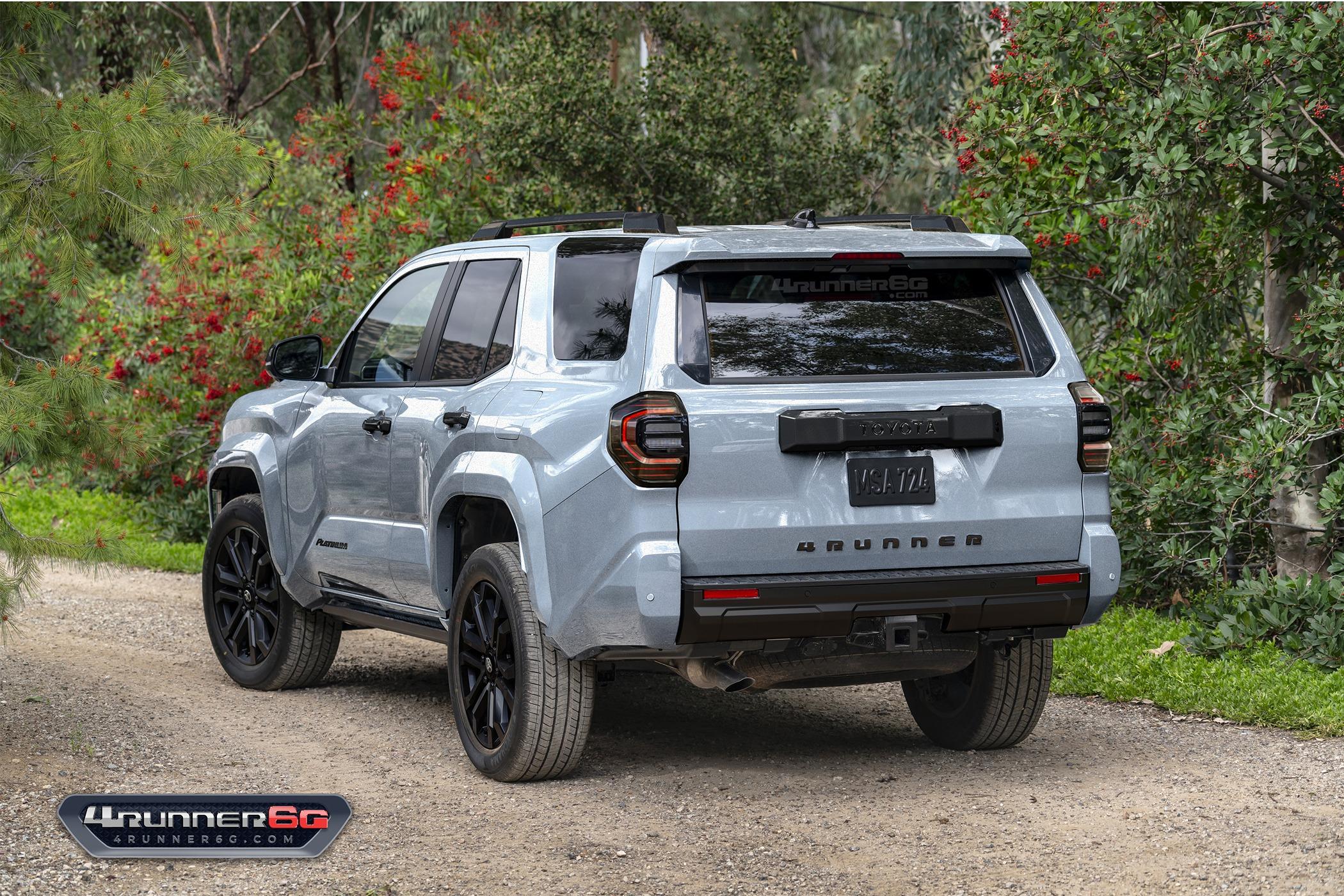2025 4runner 6th gen Fun colors for 2025 4Runner TRD PRO, Trailhunter, Platinum Trims -- previews & slideshow Platinum-Celestial-Silver-Rear