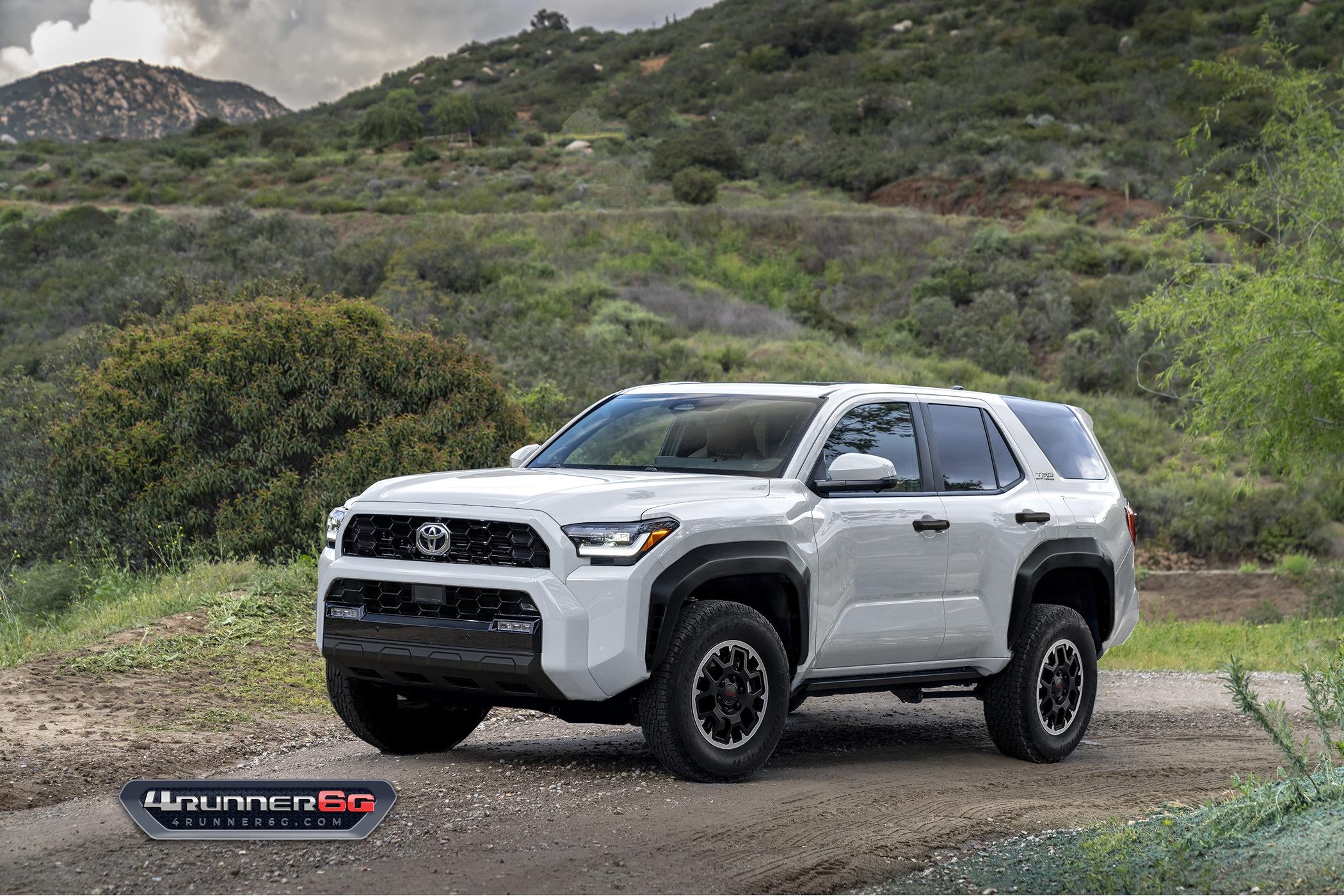 2025 4runner 6th gen Preview Looks: 2025 4Runner 6th Gen TRD Off-Road, TRD Sport, SR5 Trim TRDoffroad-Wind-Chill-Pearl-Front