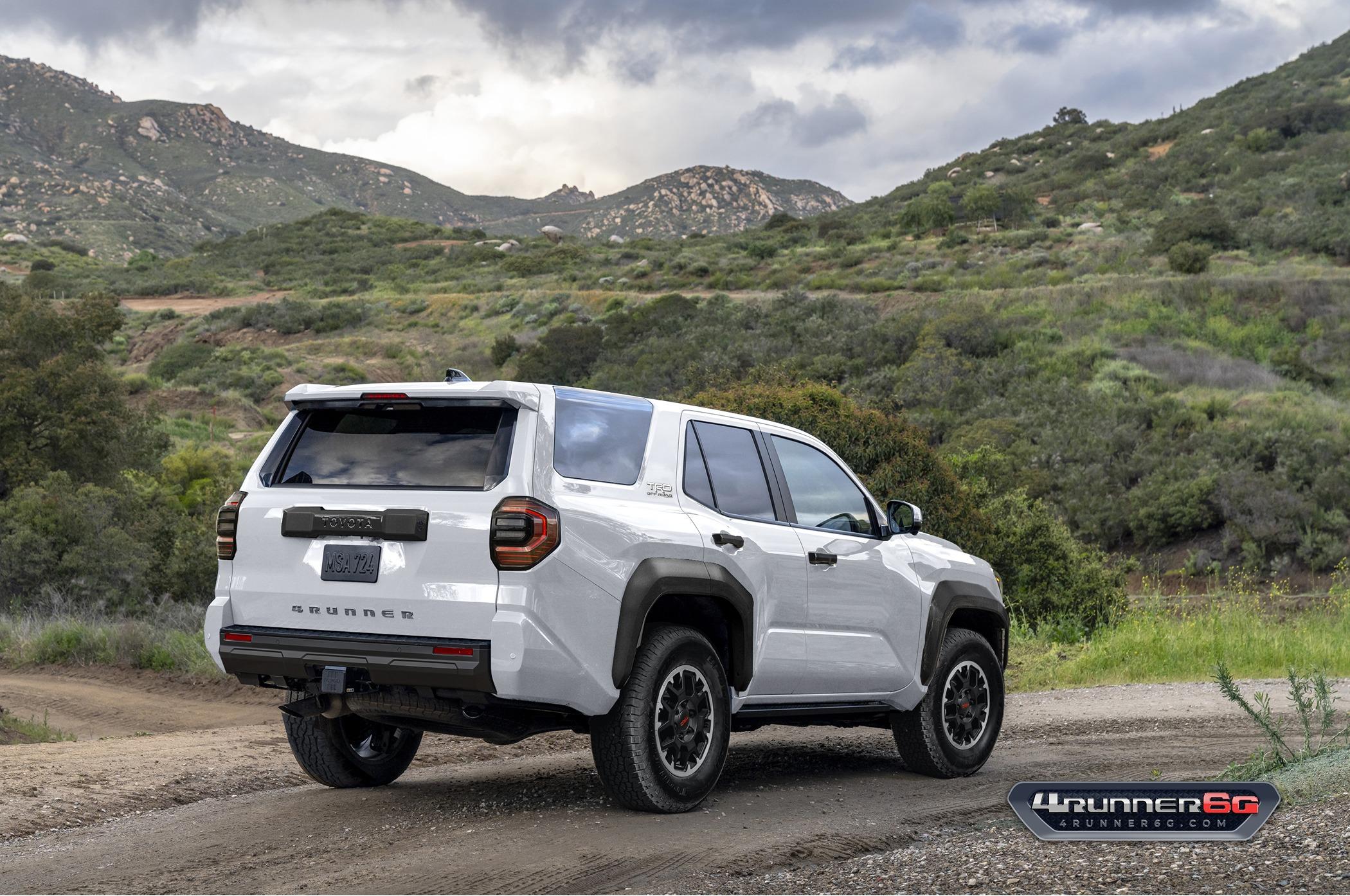 2025 4runner 6th gen Preview Looks: 2025 4Runner 6th Gen TRD Off-Road, TRD Sport, SR5 Trim TRDoffroad-Wind-Chill-Pearl-Rear