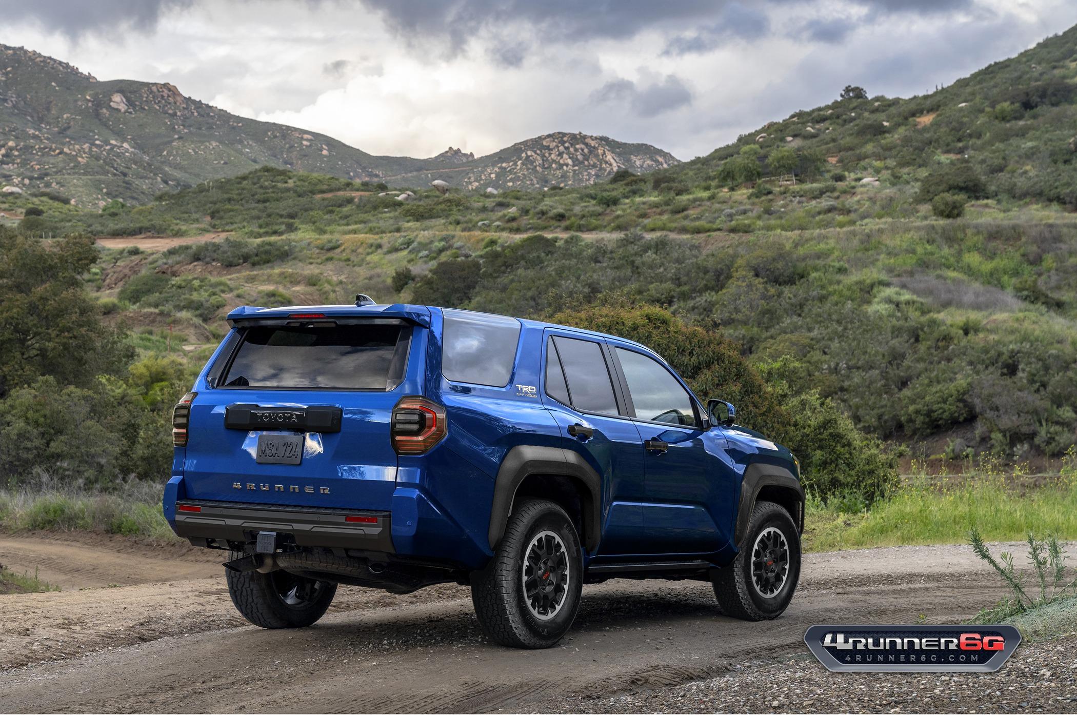 2025 4runner 6th gen Preview Looks: 2025 4Runner 6th Gen TRD Off-Road, TRD Sport, SR5 Trim TRDoffroad-Blue-Crush-Rear
