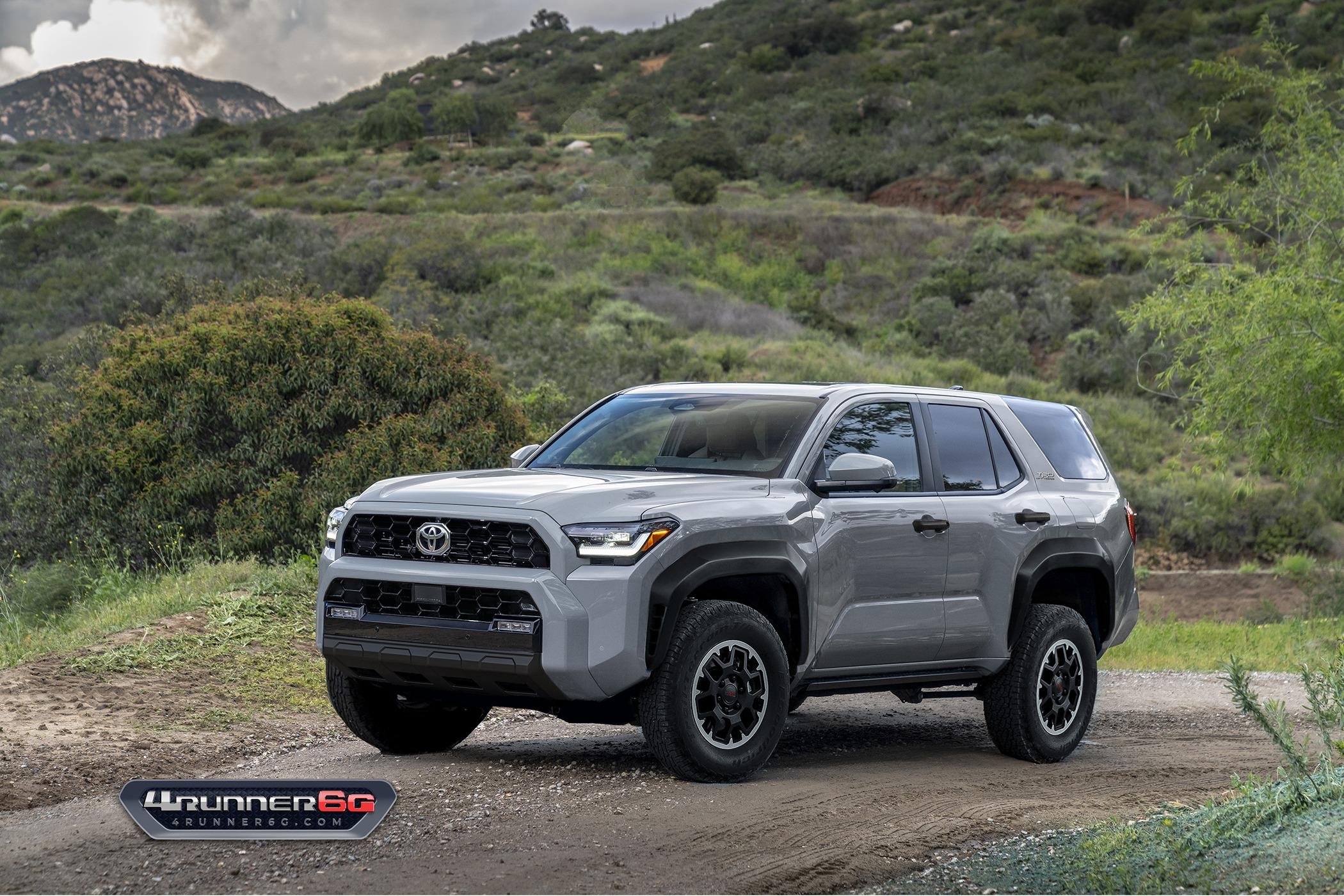 2025 4runner 6th gen Preview Looks: 2025 4Runner 6th Gen TRD Off-Road, TRD Sport, SR5 Trim TRDoffroad-Cement-Front
