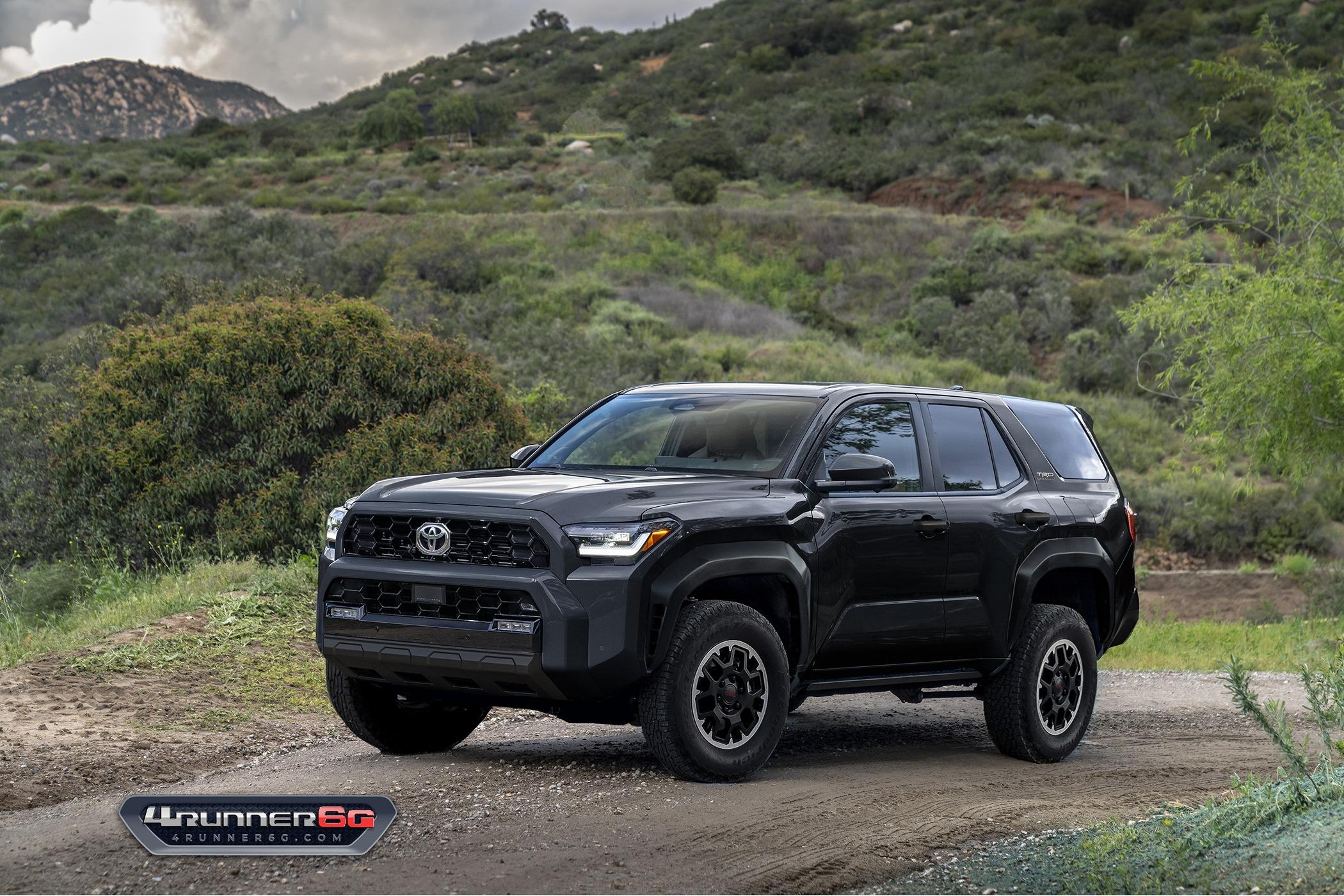 2025 4runner 6th gen Preview Looks: 2025 4Runner 6th Gen TRD Off-Road, TRD Sport, SR5 Trim TRDoffroad-Black-Front