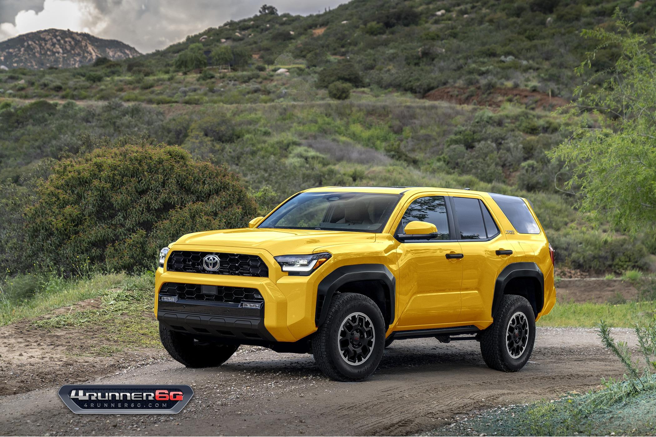 2025 4runner 6th gen Preview Looks: 2025 4Runner 6th Gen TRD Off-Road, TRD Sport, SR5 Trim TRDoffroad-Lightning-Yellow-Front