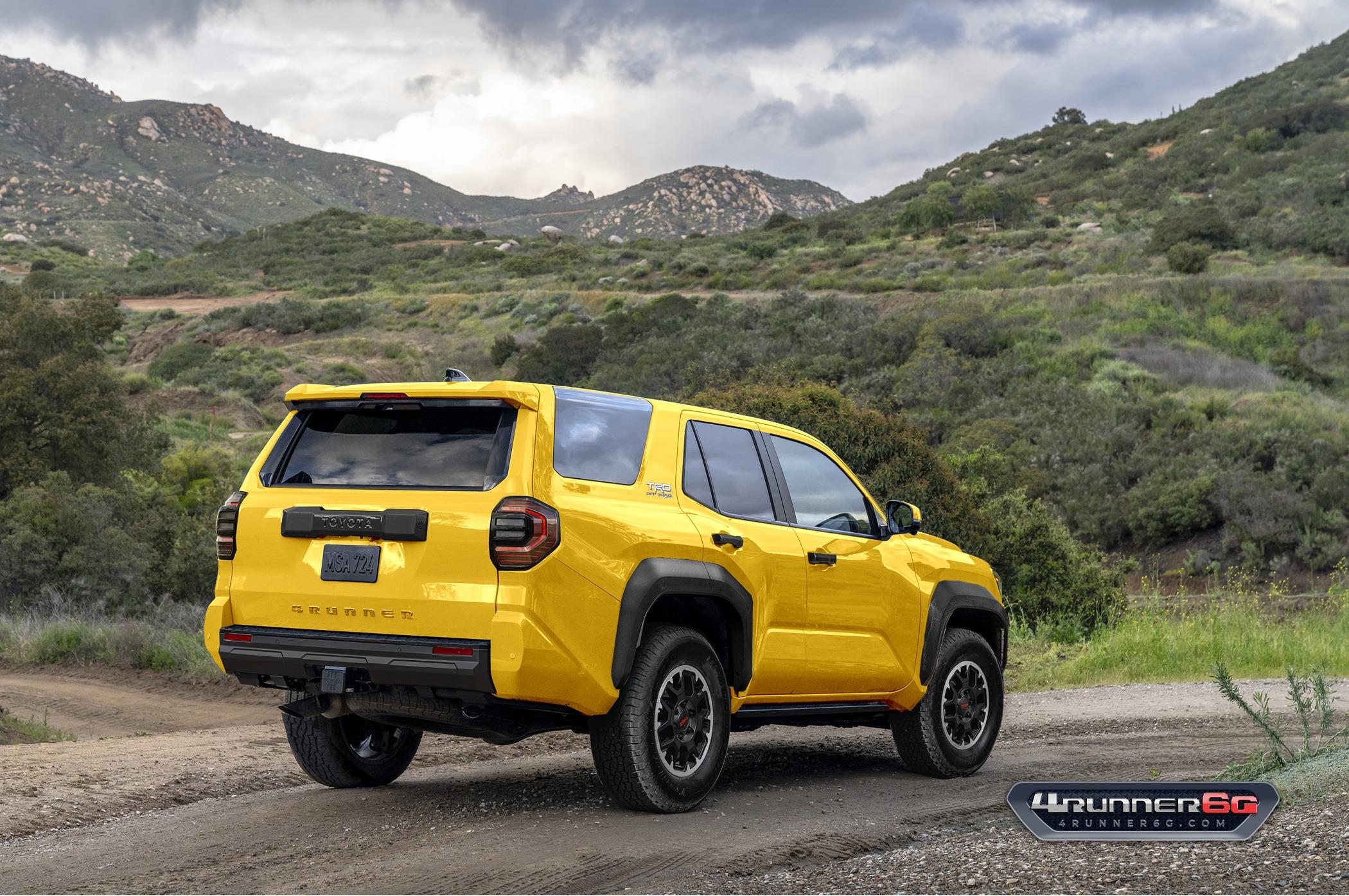 2025 4runner 6th gen Preview Looks: 2025 4Runner 6th Gen TRD Off-Road, TRD Sport, SR5 Trim TRDoffroad-Lightning-Yellow-Rear