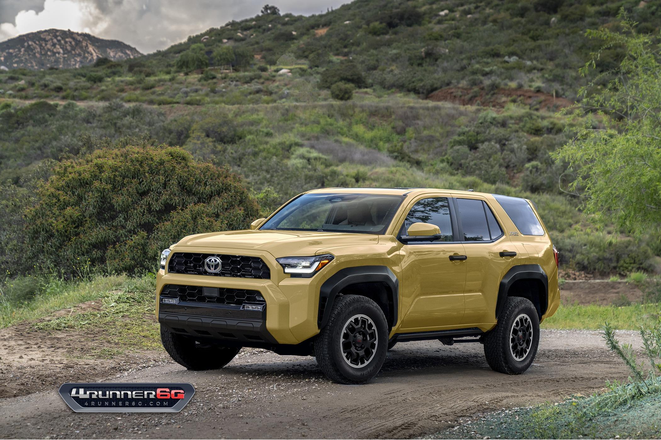 2025 4runner 6th gen Preview Looks: 2025 4Runner 6th Gen TRD Off-Road, TRD Sport, SR5 Trim TRDoffroad-Trail-Dust-Front