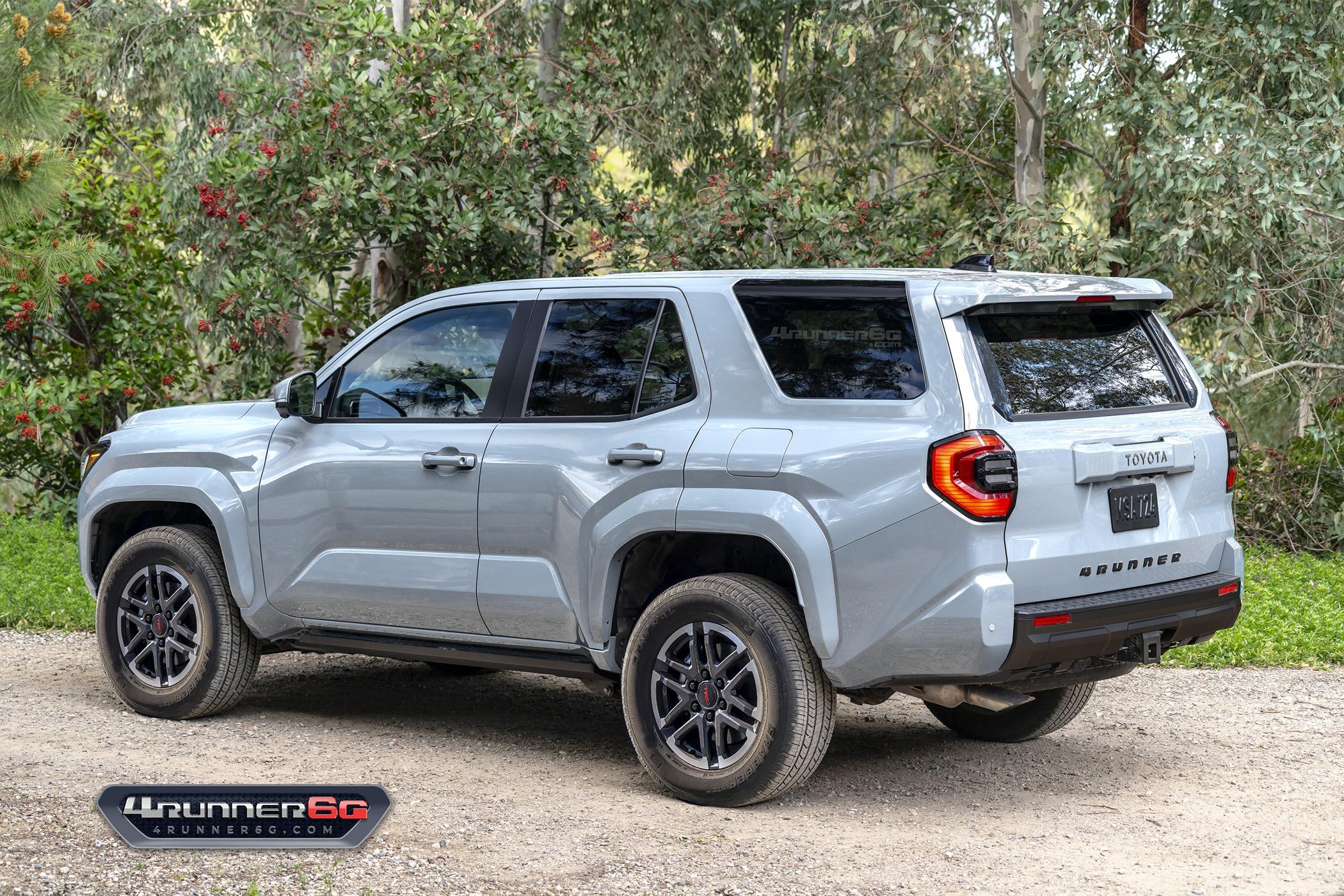 2025 4runner 6th gen Preview Looks: 2025 4Runner 6th Gen TRD Off-Road, TRD Sport, SR5 Trim TRDsport-Celestial-Silver-Rear