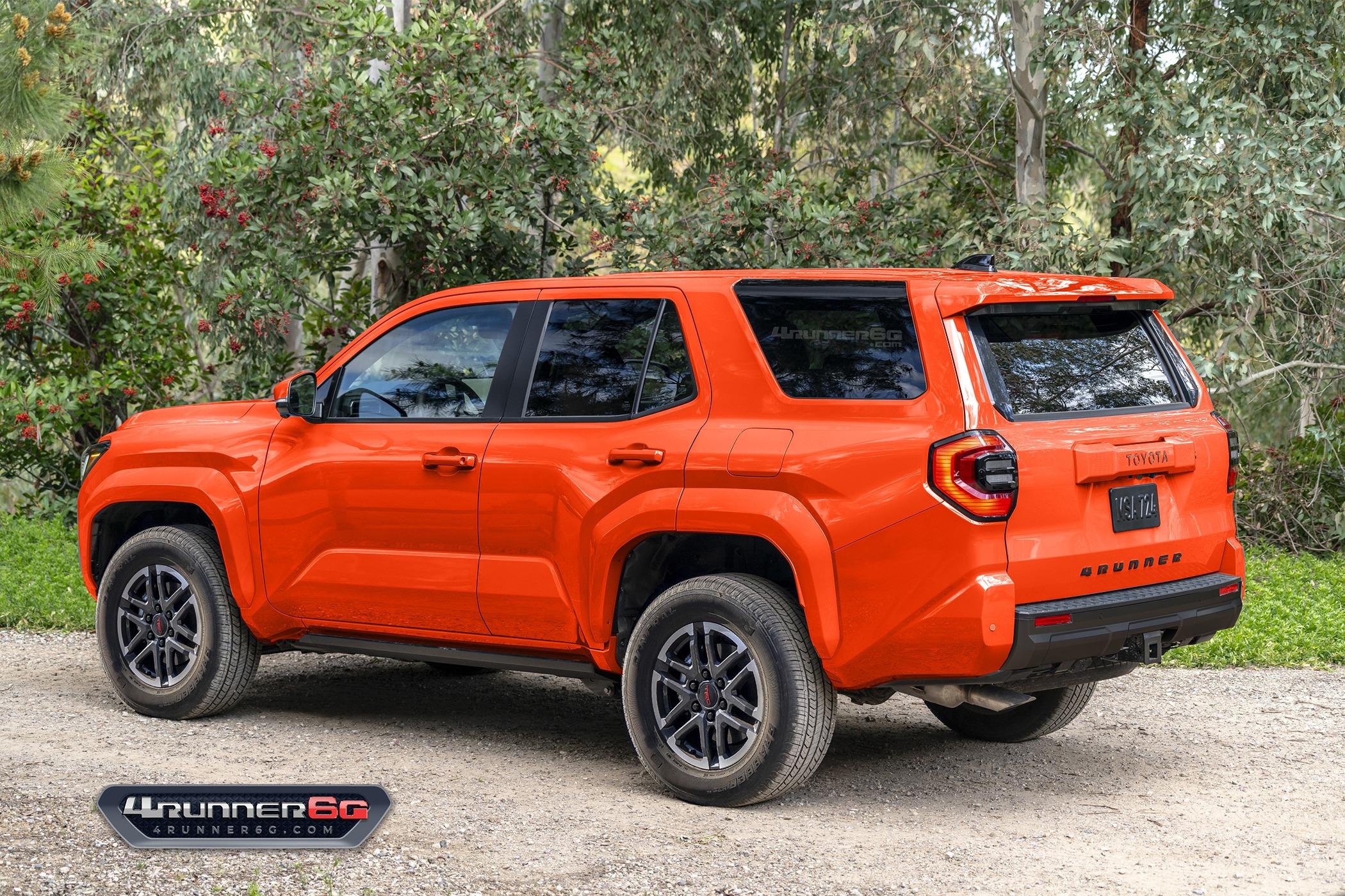 2025 4runner 6th gen Preview Looks: 2025 4Runner 6th Gen TRD Off-Road, TRD Sport, SR5 Trim TRDsport-Solar-Octane-Rear
