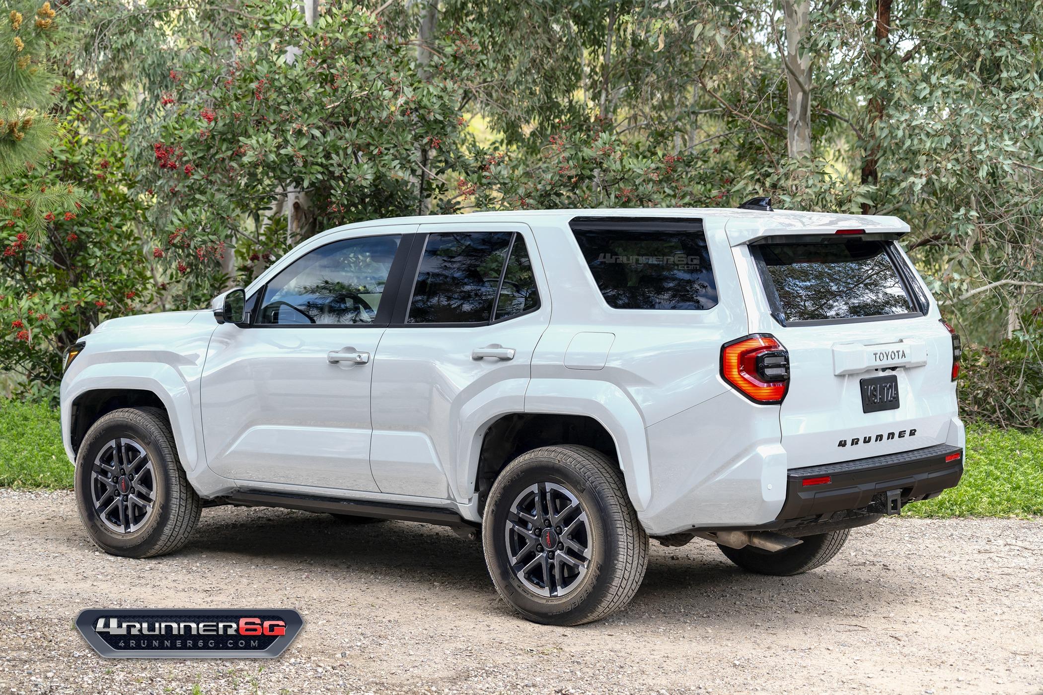2025 4runner 6th gen Preview Looks: 2025 4Runner 6th Gen TRD Off-Road, TRD Sport, SR5 Trim TRDsport-Wind-Chill-Pearl-Rear