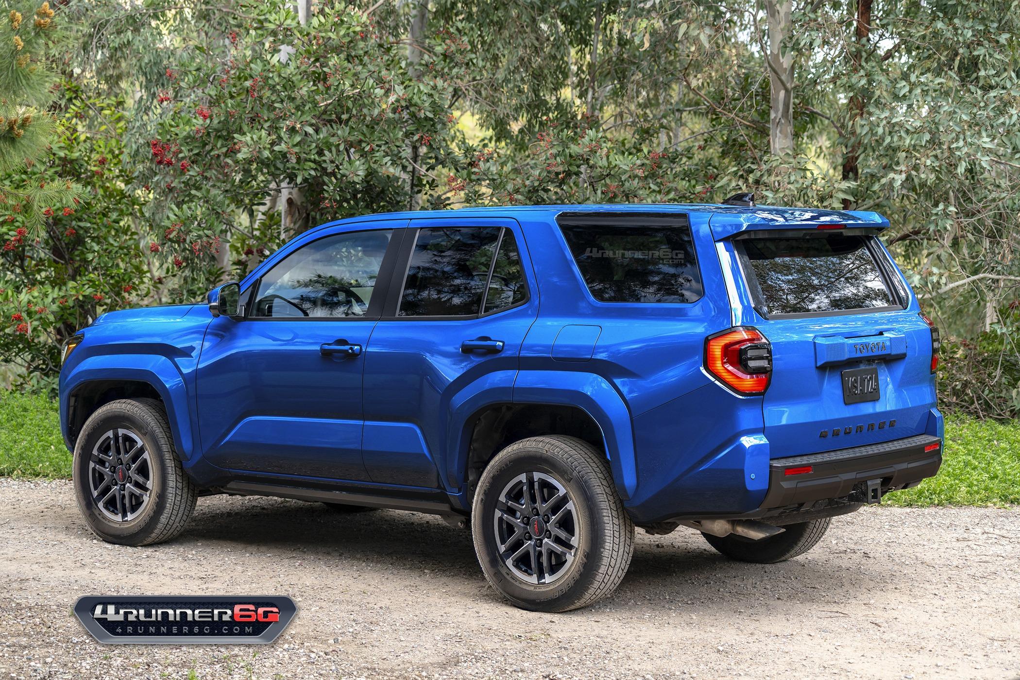 2025 4runner 6th gen Preview Looks: 2025 4Runner 6th Gen TRD Off-Road, TRD Sport, SR5 Trim TRDsport-Blue-Crush-Rear