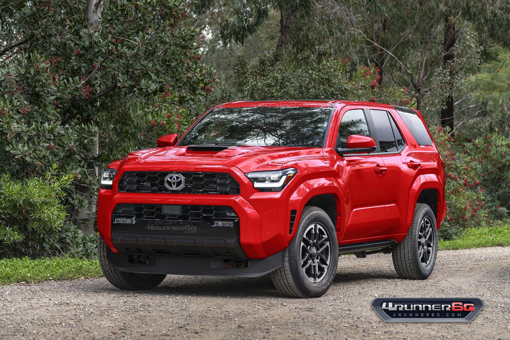 2025 4runner 6th gen Preview Looks: 2025 4Runner 6th Gen TRD Off-Road, TRD Sport, SR5 Trim TRDsport-Renaissance-Red-Front 