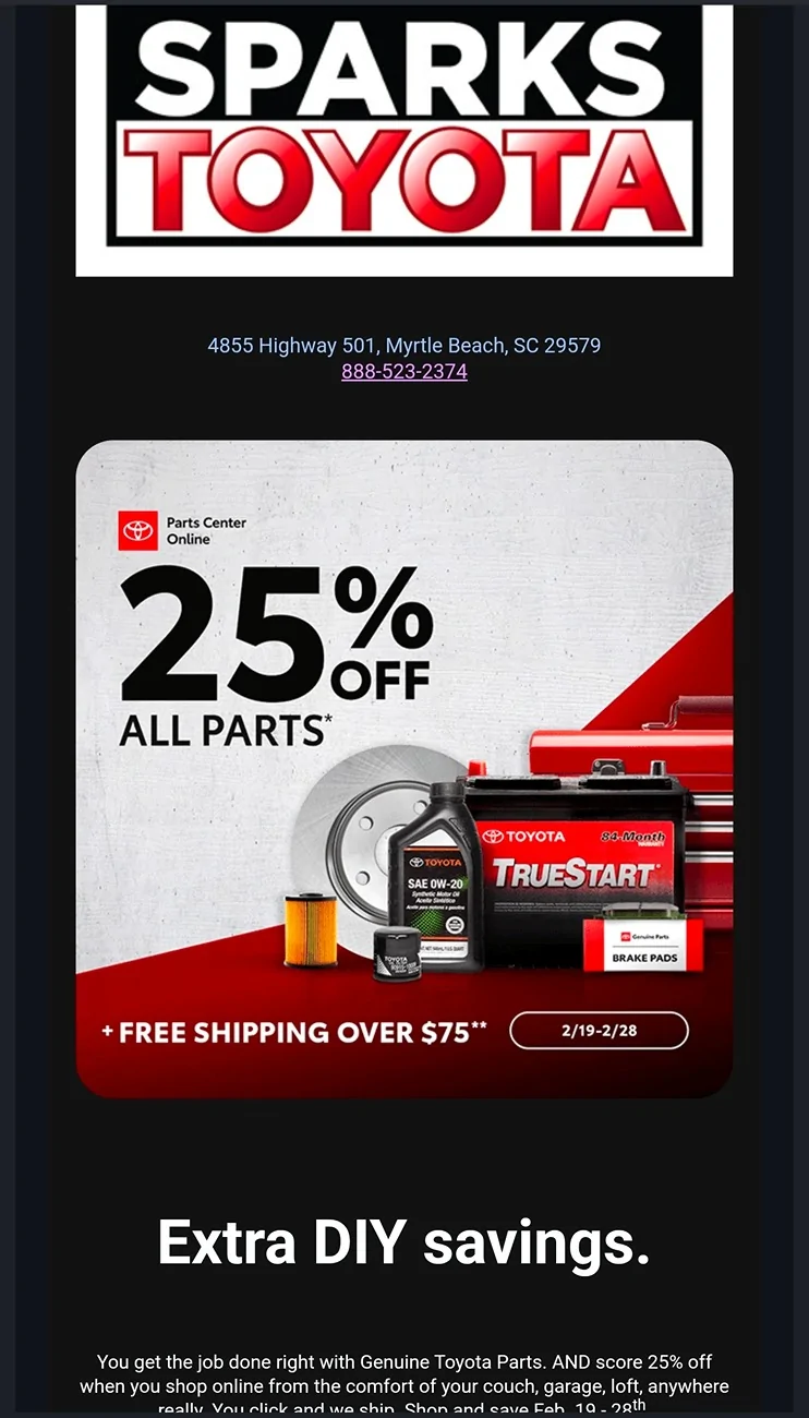 2025 4runner 6th gen Toyota OEM Parts 25% Off From Feb 19th-28th Screenshot_20260219_161001_Gmail