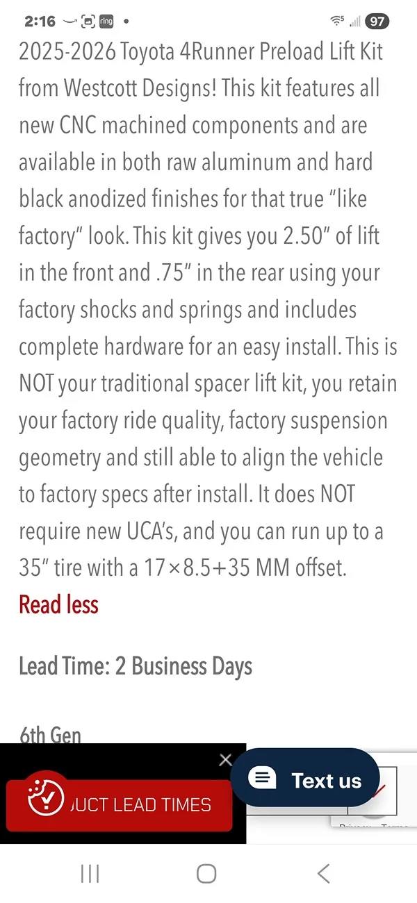 2025 4runner 6th gen Project Trailhunter 4Runner Build: Westscott Lift, 35's Screenshot_20260303_141612_Chrom