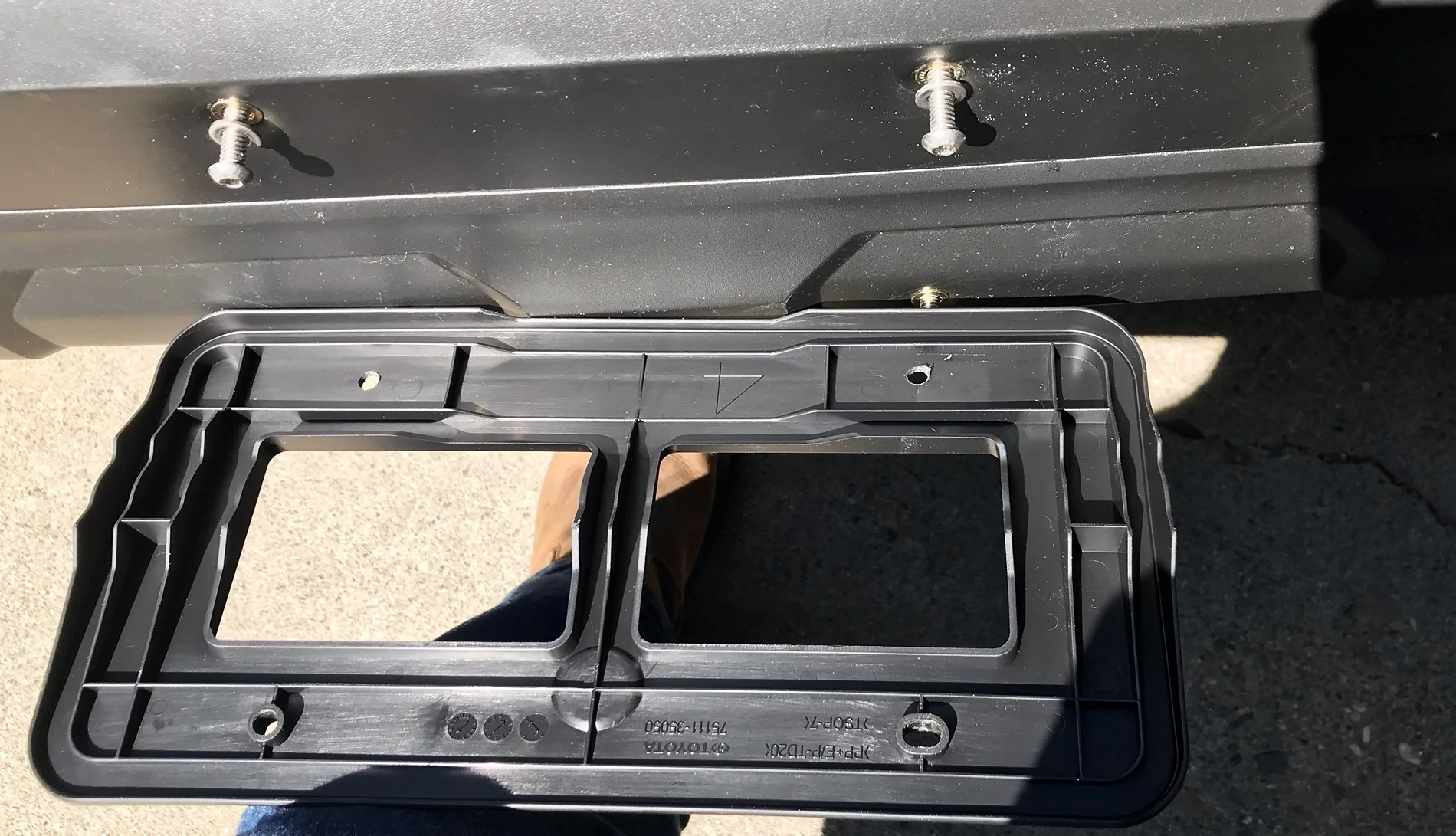 2025 4runner 6th gen 2026 TRD Pro - Attaching Front Licence Plate IMG_1991