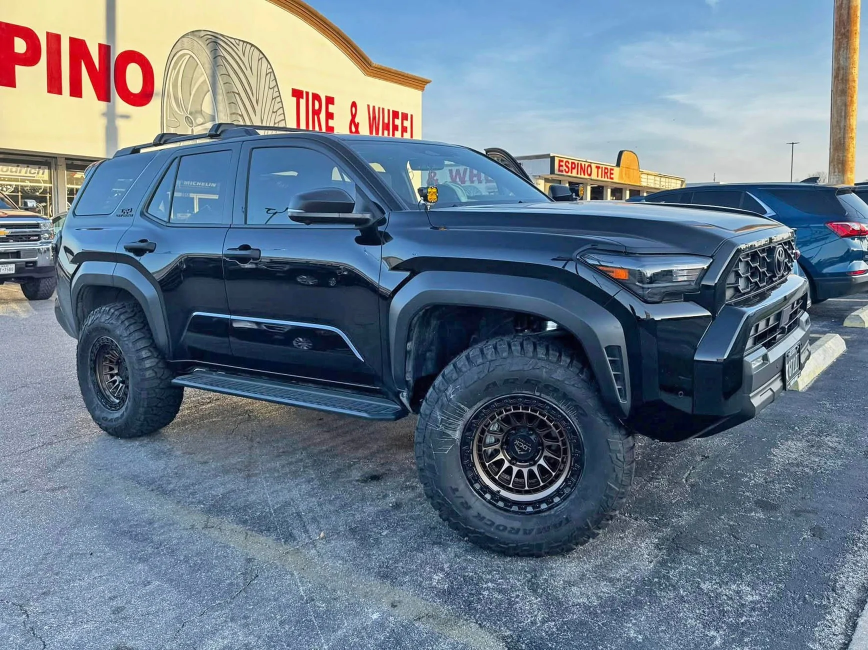 2025 4runner 6th gen Black TRD ORP on ReadyLift 2.5" lift kit, 315/70R17 Arroyo Tamarock RT Tires, 0 offset 17x9 Bronze Lock Offroad Mojave wheels Black TRD ORP on ReadyLift 2.5%22 lift kit, 315:70R17 Arroyo Tamarock RT Tires, 0 offset 17x9
