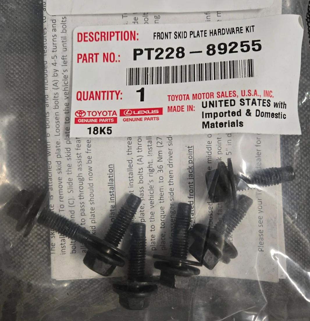 2025 4runner 6th gen TRD Aluminum Skid Plate installed on TRD off-road (photos & installation instructions) Skid Bolts